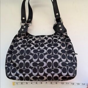 Coach Monogram Black and Gray Shoulder Bag